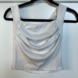 Cider White Draped Crop Top
